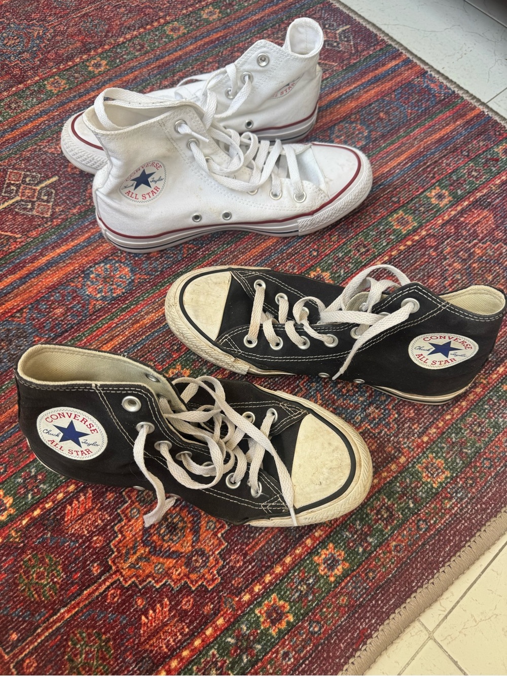Converse High Top Sneakers in Black and White